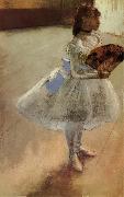 Edgar Degas The actress holding fan oil painting reproduction